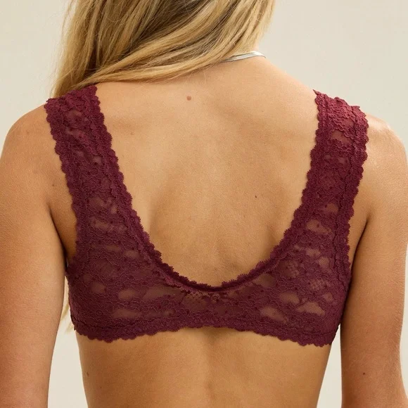 Lace Bralette in Burgundy - Picture 3 of 6